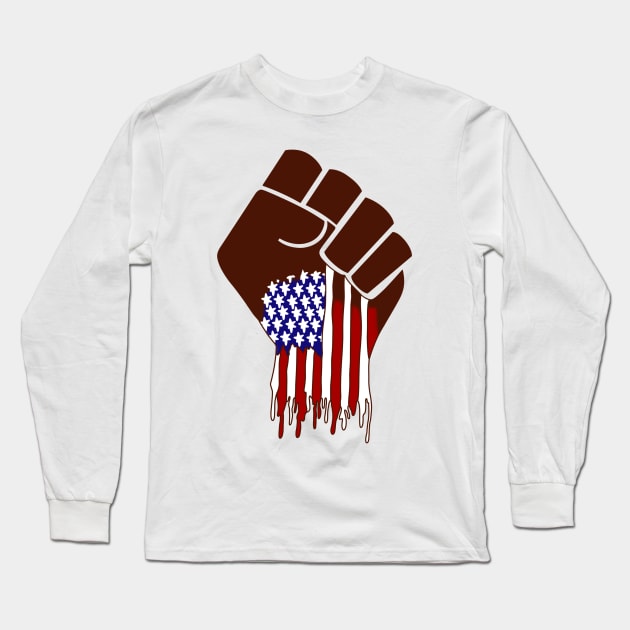 Red, White and Brown Long Sleeve T-Shirt by shimekism